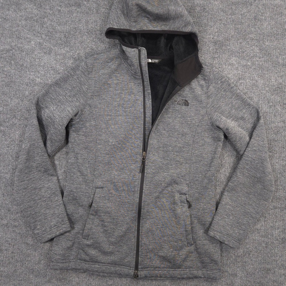 The North Face Jacket Womens Medium Gray Meadowbrook Plush Fleece Lined Hooded